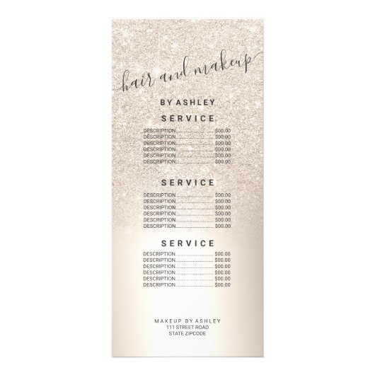 メイクアップシック金ゴールドグラデーショングリッター金属箔価格 ラックカード (正面)