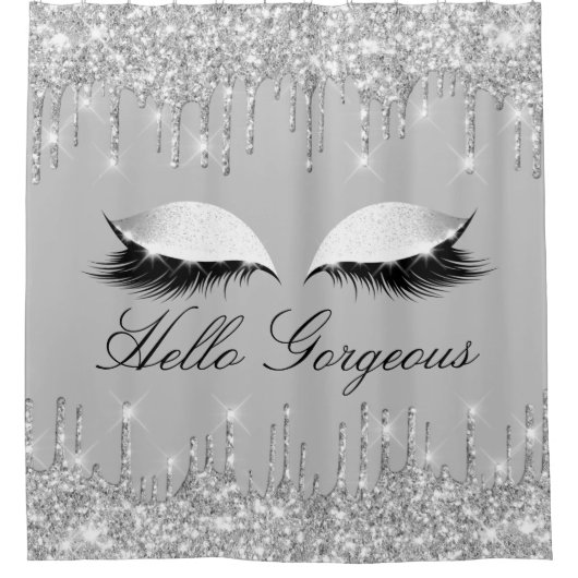 メイクアップシルバーグレードライガーリープ シャワーカーテン (正面)