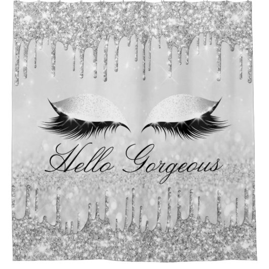 メイクアップシルバーグレードライガーリープ シャワーカーテン (正面)