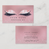 メイクアップシルバーピンクガラス大理石まぶしグリッターわあ 名刺 (正面/裏面)