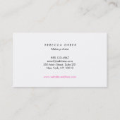 メイクアップストライプのアーティストバラ金ゴールドピンクリップキス 名刺 (裏面)