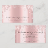 メイクアップスパまつげラッシュピンク爪、 ネイルドリップ 名刺 (正面/裏面)