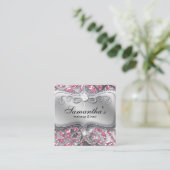 メイクアップスパークルジュエリーレオパードピンクの名刺 スクエア名刺 (スタンド正面)