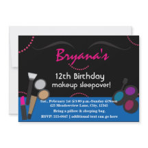 メイクアップスワールバースデーパーティ招待状