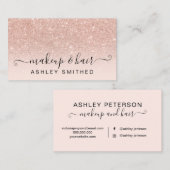 メイクアップタイポグラフィ赤面バラ金ゴールドグラデーショングリッター 名刺 (正面/裏面)