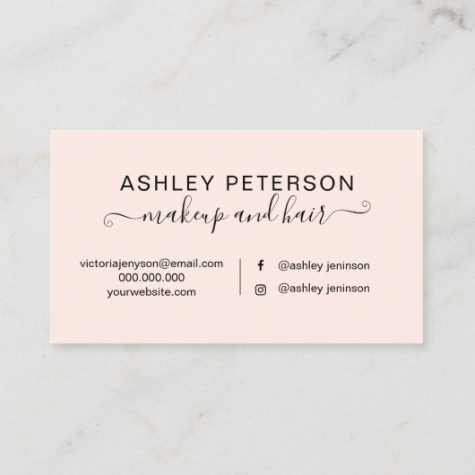 メイクアップタイポグラフィ赤面バラ金ゴールドグラデーショングリッター 名刺 (裏面)