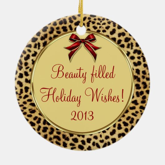 メイクアップチーテアニマルプリントオーナメント セラミックオーナメント (裏面)