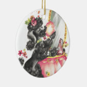 メイクアップテーブル付きプードル セラミックオーナメント (右)