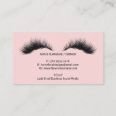メイクアップトレンドサロンまつ毛ピンク 名刺 (裏面)