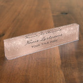 メイクアップバラエステティシャン美しいスタジオカッパー デスクネームプレート (側面)