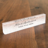 メイクアップバラエステティシャン美しいヘア金ゴールド赤面 デスクネームプレート (側面)