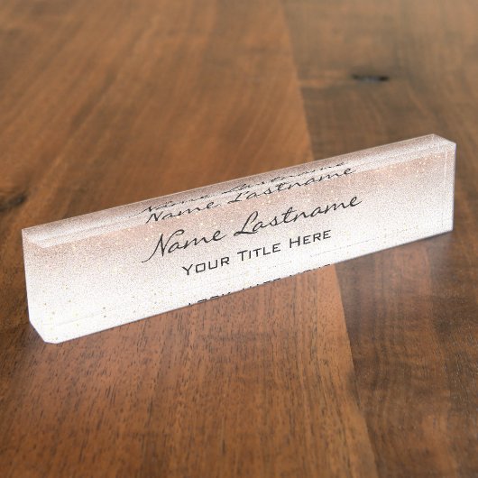 メイクアップバラエステティシャン美しいヘア金ゴールド赤面 デスクネームプレート (側面)