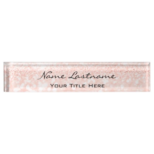 メイクアップバラエステティシャン美しい美容院ピンク デスクネームプレート (正面)