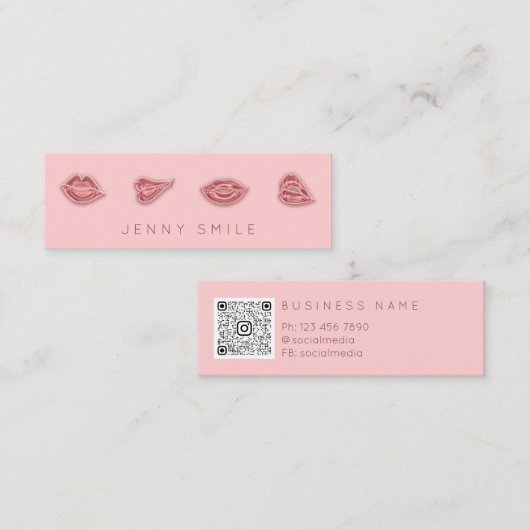 メイクアップバラリップナース化粧用インジェクタQrロゴ スキニー名刺 (正面/裏面)