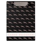 メイクアップバラ金ゴールドアイズブラックパーソナライズ名 クリップボード (正面)