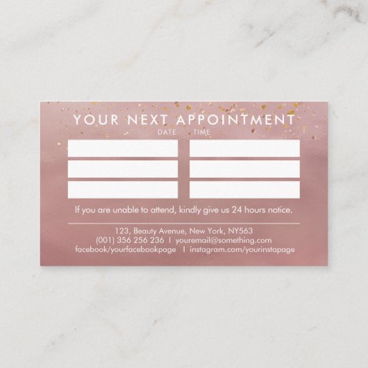 メイクアップバラ金ゴールドアポイントメント 名刺 (裏面)