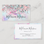 メイクアップパエレガントステルアルコールインクグリッターモダン 名刺 (正面/裏面)