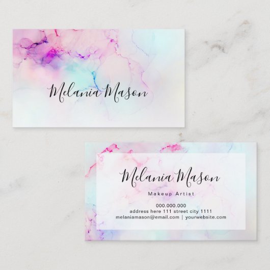 メイクアップパエレガントステルアルコールインクトレンディーモダン 名刺 (正面/裏面)