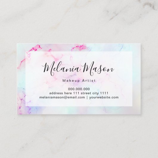 メイクアップパエレガントステルアルコールインクトレンディーモダン 名刺 (裏面)