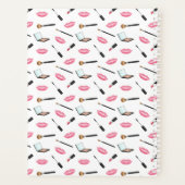 メイクアップパターンとピンクの唇パーソナライズされた名 プランナー手帳 (裏面)