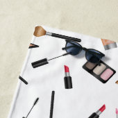 メイクアップパターン散乱名前をカスタムする ビーチタオル (インサイチュ)