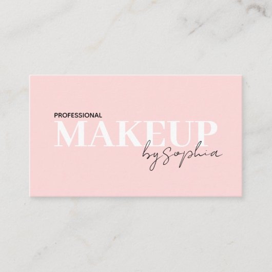 メイクアップパーソナライズされたアーティストピンク赤面美しいサロン 名刺 (正面)