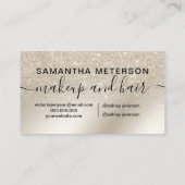 メイクアップパールグリッターアイボリーグラデーション金ゴールド金属 名刺 (裏面)