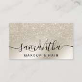 メイクアップパールグリッターアイボリーグラデーション金ゴールド金属 名刺 (正面)