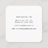 メイクアップビューティシャン美しいサロンファッション スクエア名刺 (裏面)