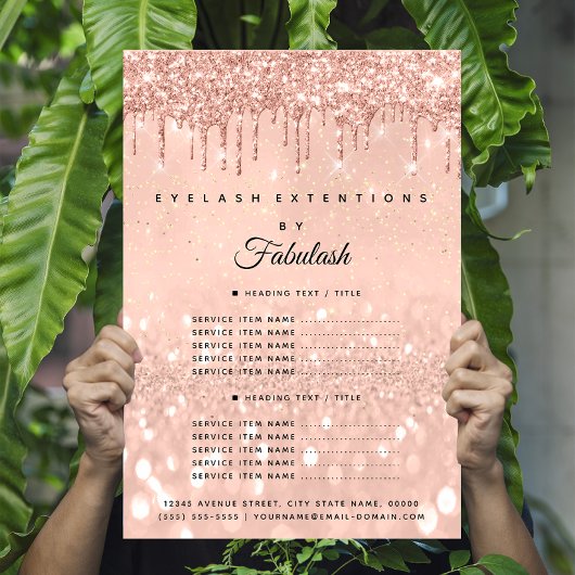 メイクアップビューティーサロン　ローズグリッター　料金表 チラシ