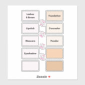 メイクアップビン団体や組織バニティビニールラベル シール (シート)