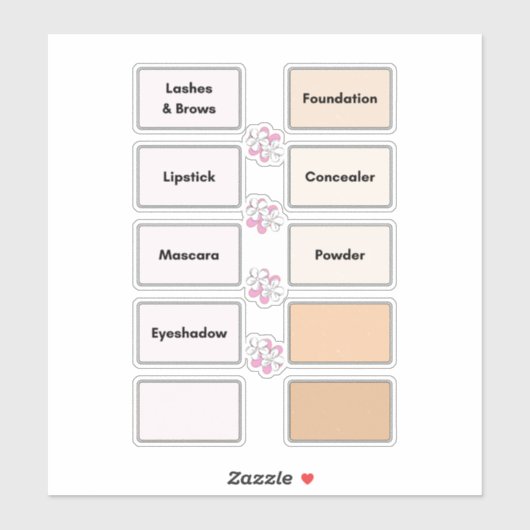 メイクアップビン団体や組織バニティビニールラベル シール (シート)