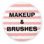 メイクアップピンクのホワイトウォーターの色のストライプ セラミックノブ (正面)