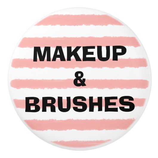 メイクアップピンクのホワイトウォーターの色のストライプ セラミックノブ (正面)