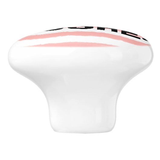 メイクアップピンクのホワイトウォーターの色のストライプ セラミックノブ (側面)