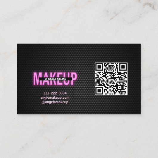 メイクアップピンクネオンレインボーグリッターガーリー美しい 名刺 (裏面)