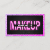 メイクアップピンクネオンレインボーグリッターガーリー美しい 名刺 (正面)