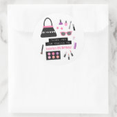メイクアップファッションショーバースデーパーティーDeco Stickers ラウンドシール (バッグ)