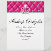 メイクアップフライヤーヘアサロンサテンダイヤモンドピンクホワイト チラシ (正面)