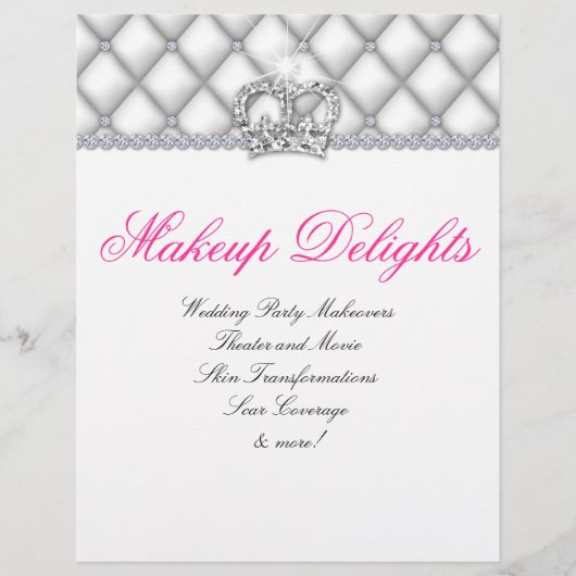 メイクアップフライヤーヘアサロンサテンダイヤモンドホワイト チラシ (正面)