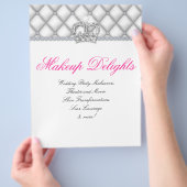 メイクアップフライヤーヘアサロンサテンダイヤモンドホワイト チラシ (手)