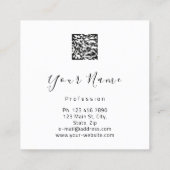 メイクアップブティックホワイトキスパープルリップラッシュQRCode スクエア名刺 (裏面)