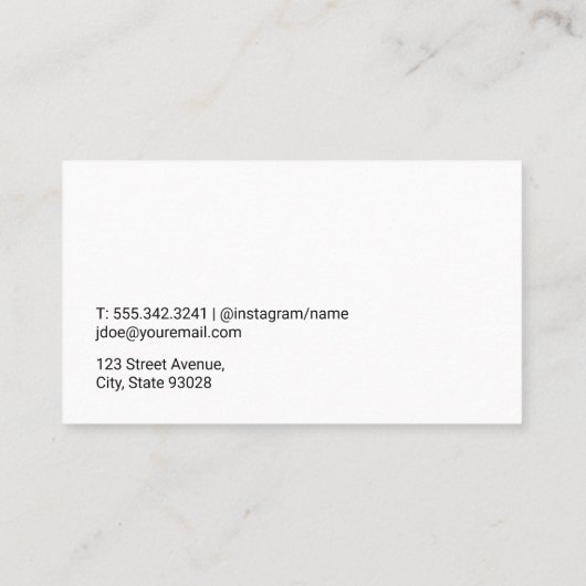 メイクアップブラシとパウダー | メタリック落書き 名刺 (裏面)