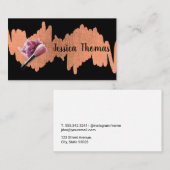 メイクアップブラシとパウダー | メタリック落書き 名刺 (正面/裏面)