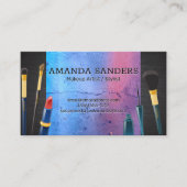 メイクアップブラシと口紅 |基礎 名刺 (正面)