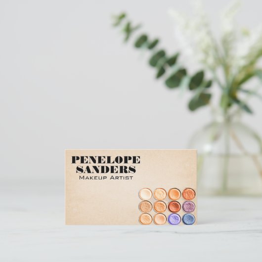 メイクアップブラシと基礎 名刺 (スタンド正面)