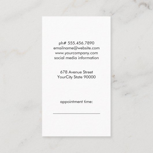 メイクアップブラシと基礎 | 目のまぶし 予約カード (裏面)