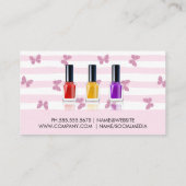 メイクアップブラシと爪、 ネイル研磨 名刺 (裏面)