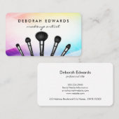 メイクアップブラシの抽象芸術 カラフル 名刺 (正面/裏面)