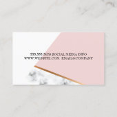 メイクアップブラシを持つ笑顔の女性 名刺 (裏面)